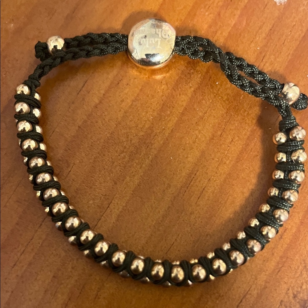 Black and Silver Beaded Braided Bracelet
